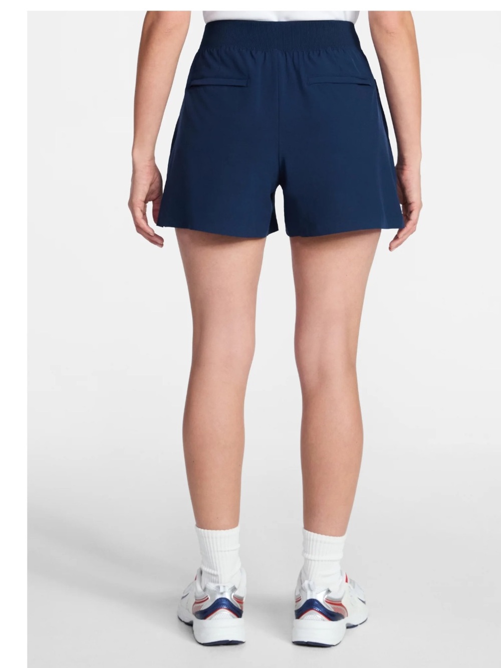High-Rise Navy Women’s Tailored Shorts - Picture 2 of 8